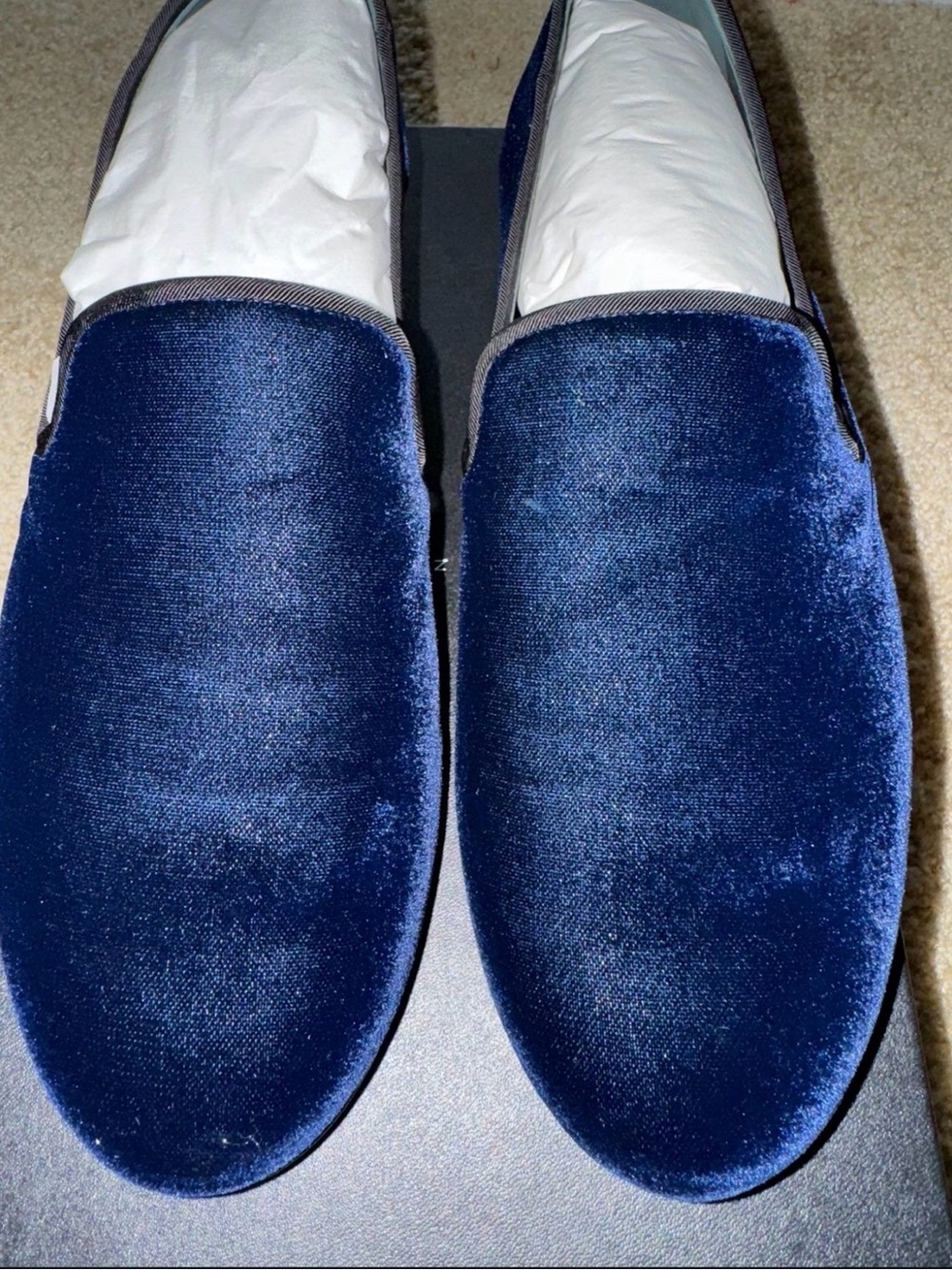 Givenchy Men's Velvet Slip-Ons in Deep Navy